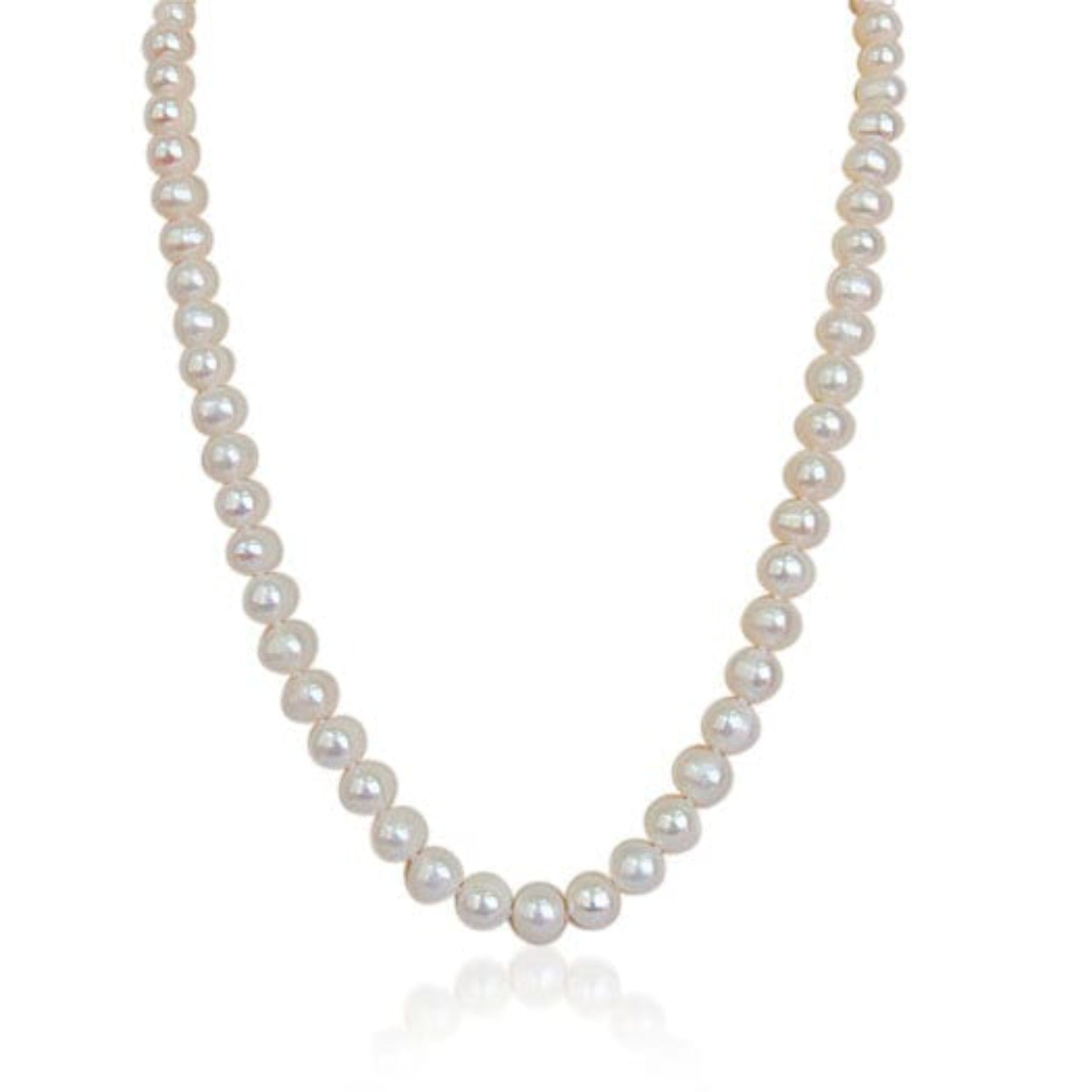 Cultured Pearl Necklace Sterling Silver