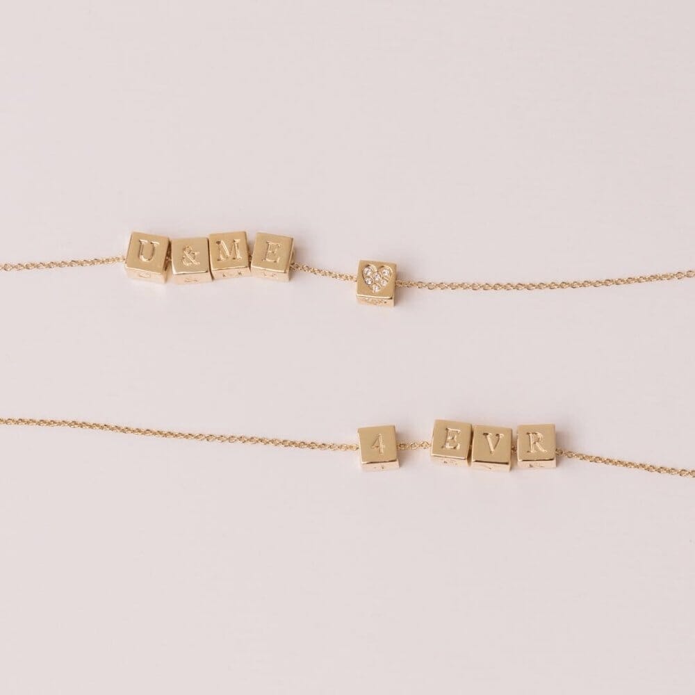 14K Gold Blocks for Necklace or Bracelet - Capsul