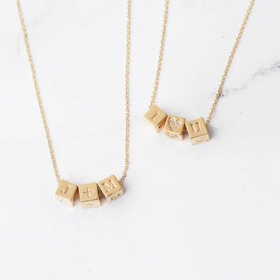 14K Gold Blocks for Necklace or Bracelet - Capsul