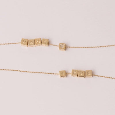 14K Gold Blocks for Necklace or Bracelet - Capsul