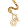 Bling CZ Diamond Cursive  Initial Necklace