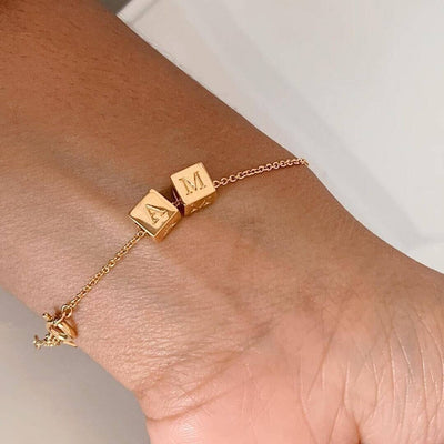 Custom 14k Gold Block Bracelet - Capsul