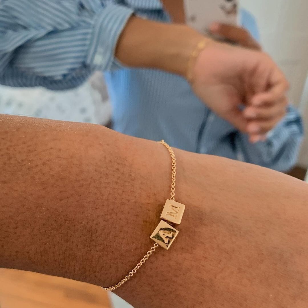 Custom 14k Gold Block Bracelet - Capsul