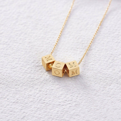 Custom 14k Gold Block Necklace - Capsul