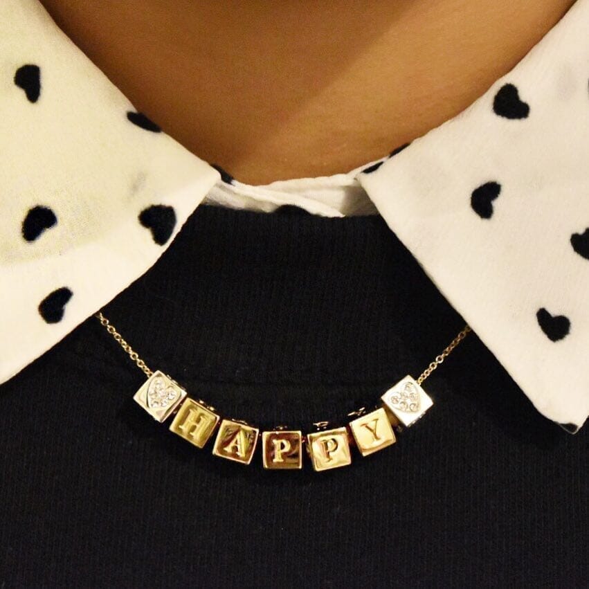 Custom 14k Gold Block Necklace - Capsul