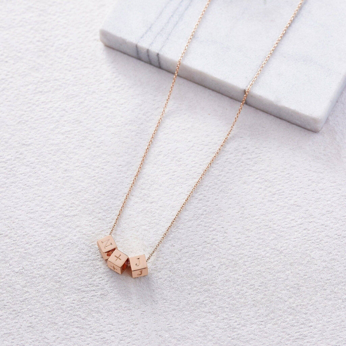 Custom 14k Gold Block Necklace - Capsul