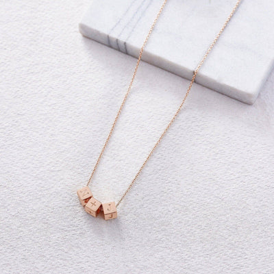 Custom 14k Gold Block Necklace - Capsul