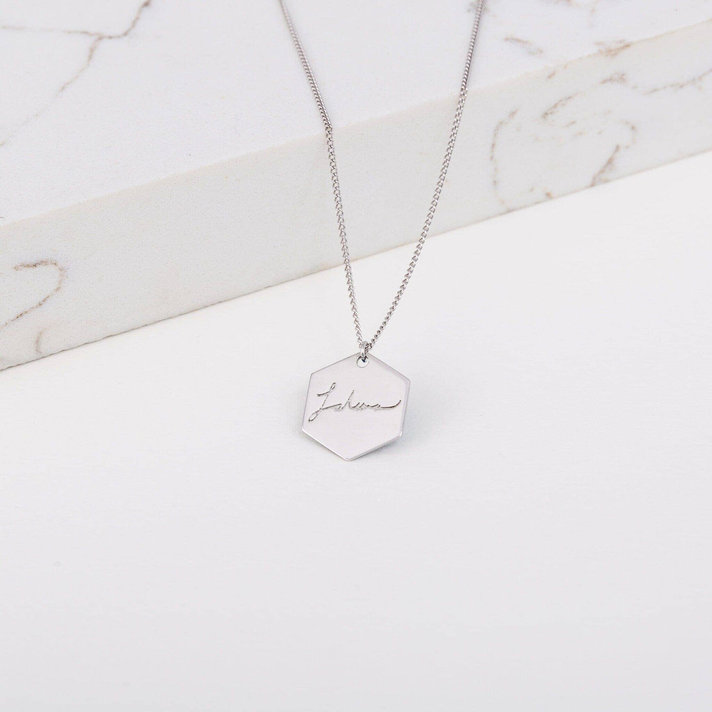 Custom Capsul Hexagon Necklace | Hexagon Initial Necklace - Capsul