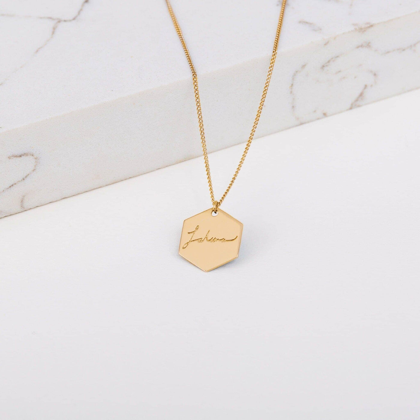 Custom Capsul Hexagon Necklace | Hexagon Initial Necklace - Capsul