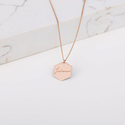 Custom Capsul Hexagon Necklace | Hexagon Initial Necklace - Capsul