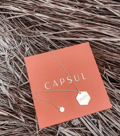 Custom Large Capsul Hexagon Necklace - Capsul