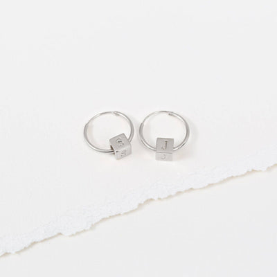 Custom Sterling Silver Block Hoops - Capsul