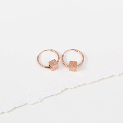 Custom Sterling Silver Block Hoops - Capsul