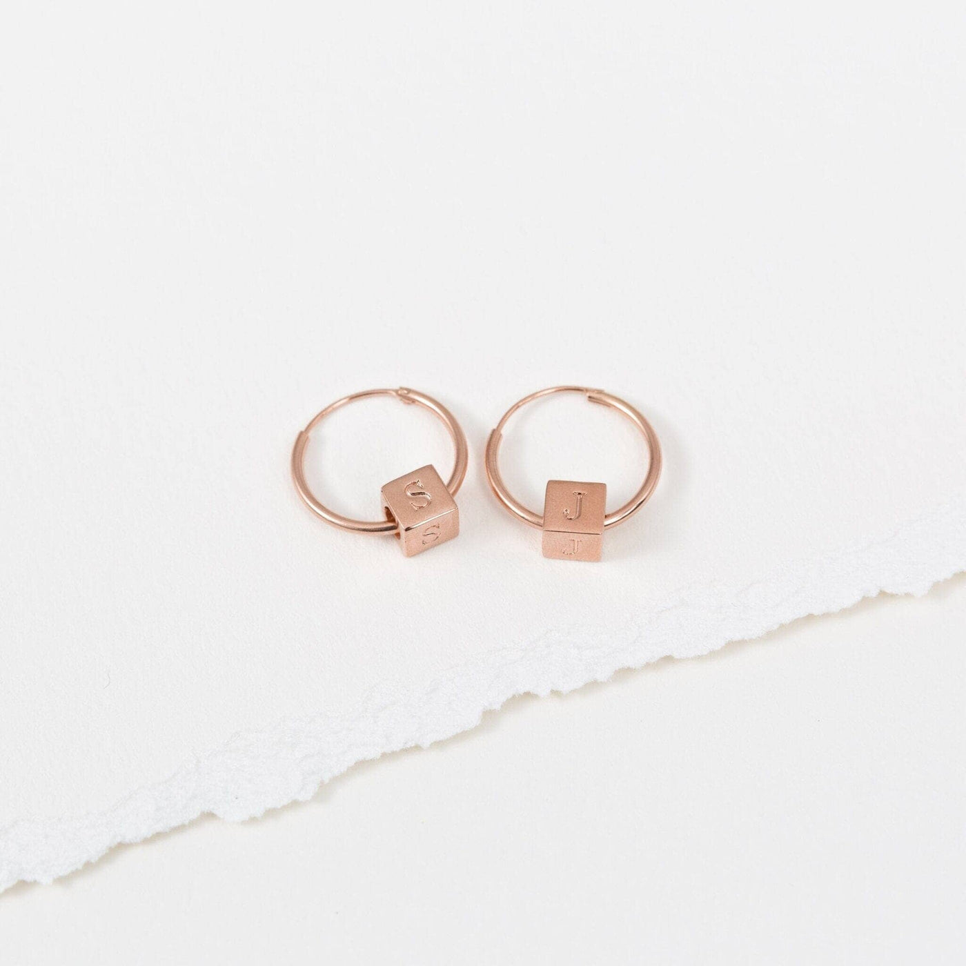 Custom Sterling Silver Block Hoops - Capsul