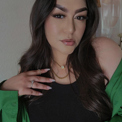 Iced Cube Initial Necklace with 20" - 24" Chain - Capsul