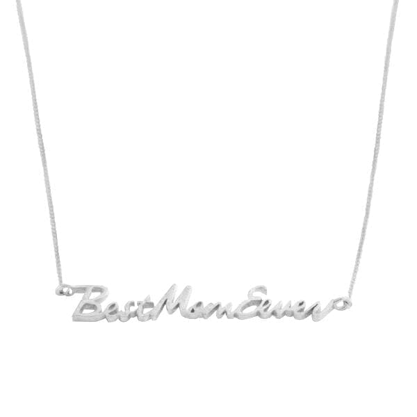 Sterling Silver Best Mom Ever Signature Necklace | Personalized MOM Jewelry - Capsul