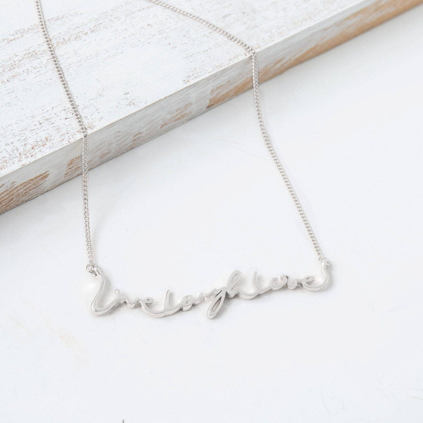 Sterling Silver Live Laugh Love Signature Necklace - Capsul