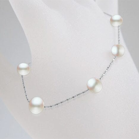 7 mm 7-8" Sterling Silver Pearls By the Yard Bracelet - Capsul