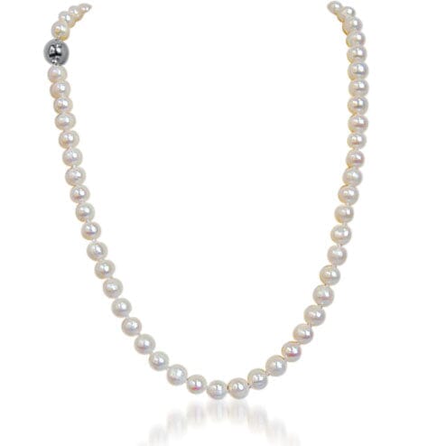 8 mm Classic Freshwater Pearls Necklace with Magnetic Clasp - Capsul