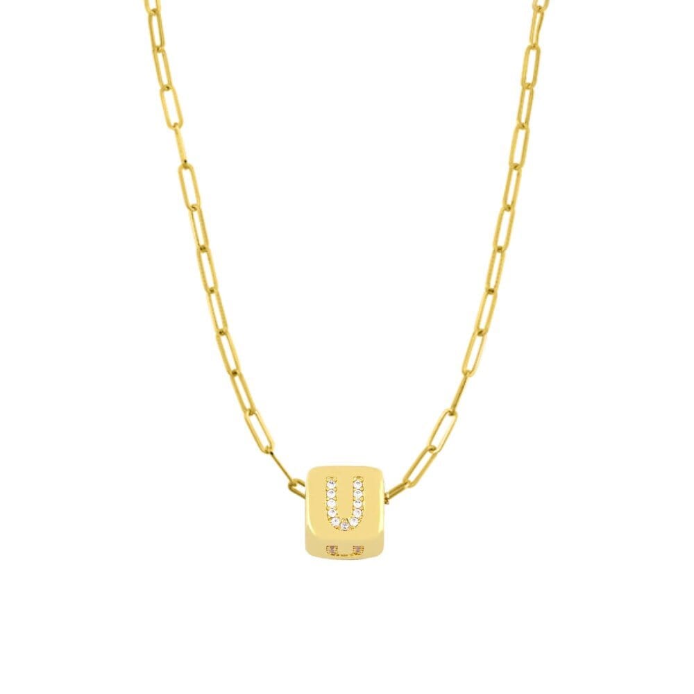 Custom Bling Block Necklace - Capsul