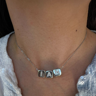 Custom Bling Block Necklace - Capsul