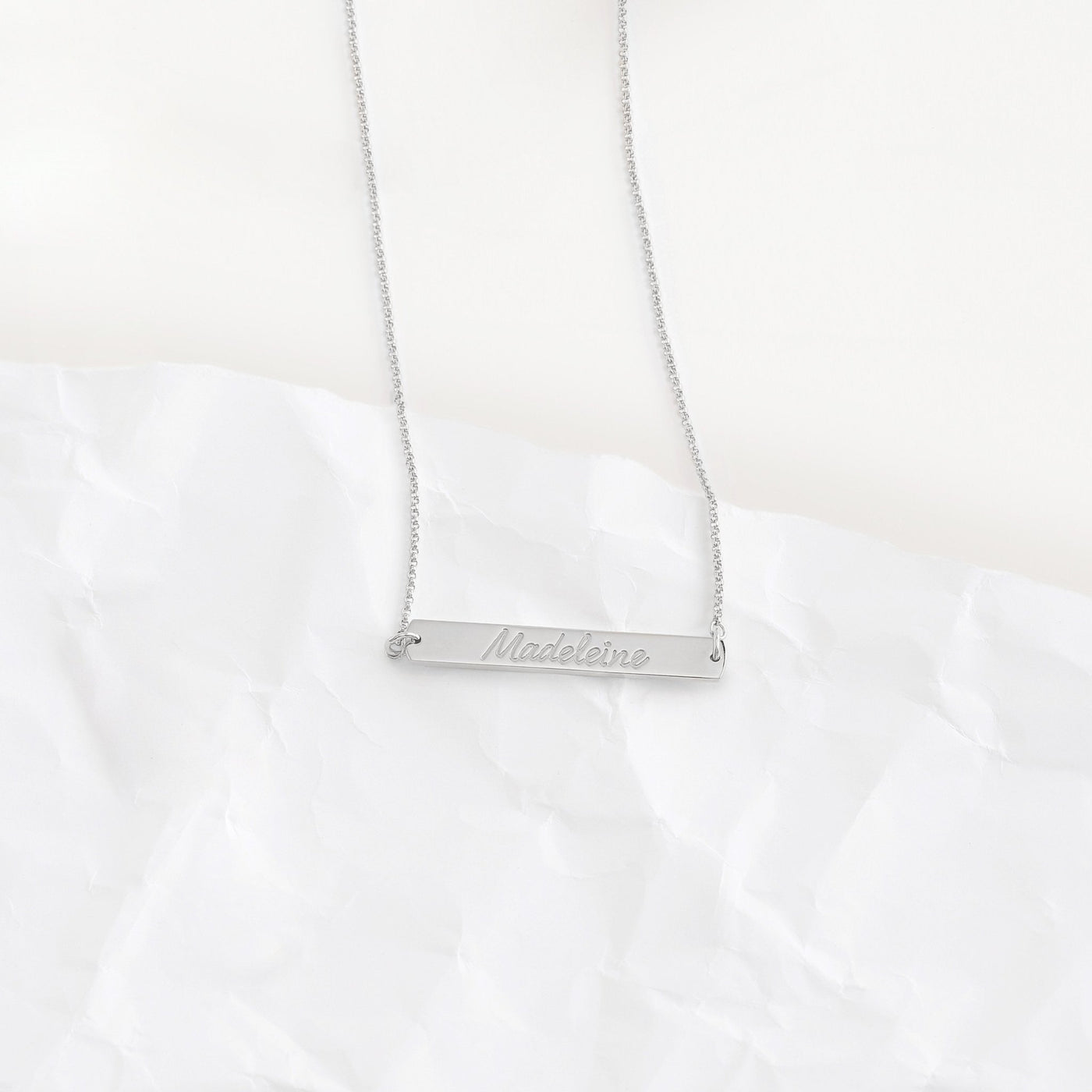 Custom Engravable Horizontal Bar Necklace - Capsul