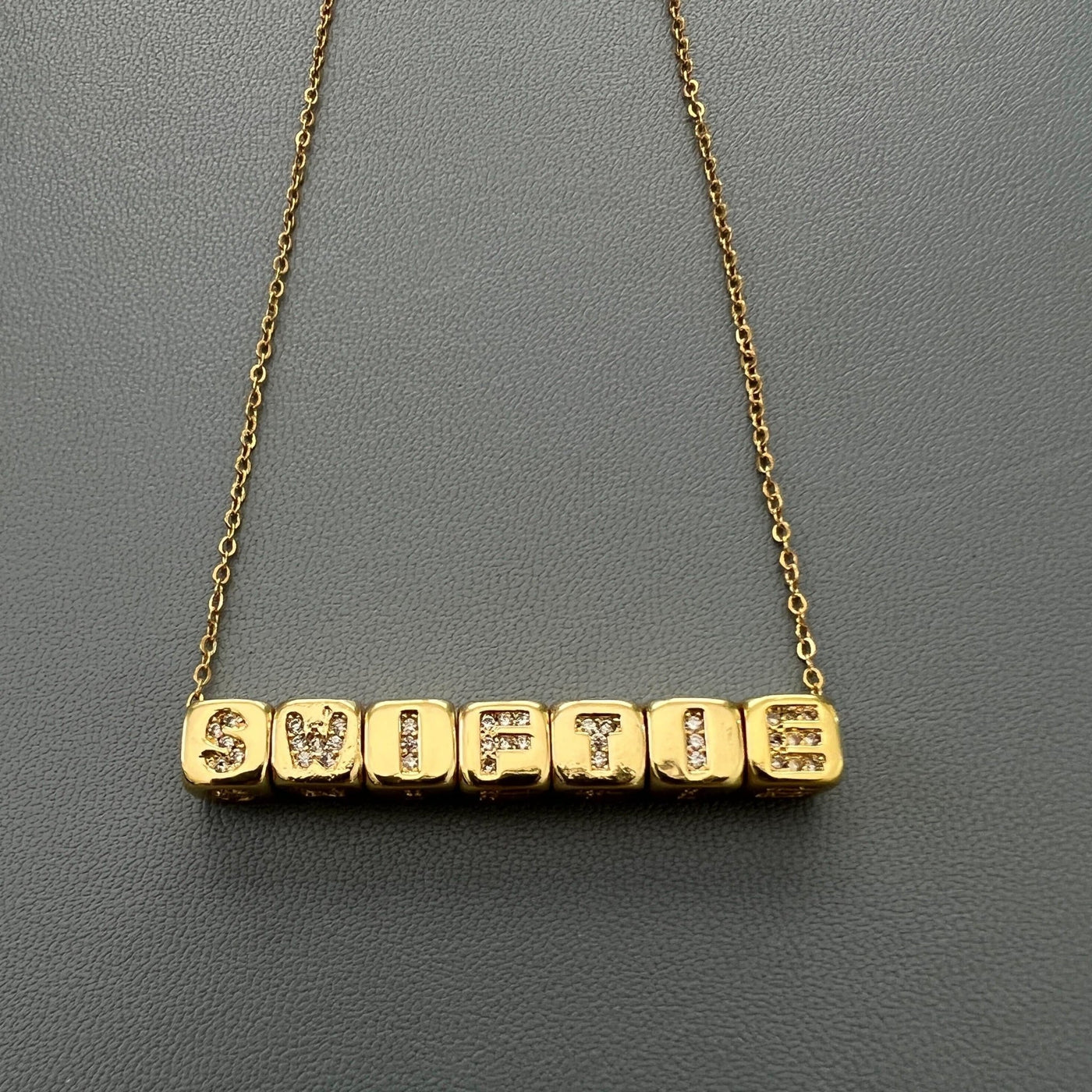 Custom Mini Bling Block Necklace - Capsul